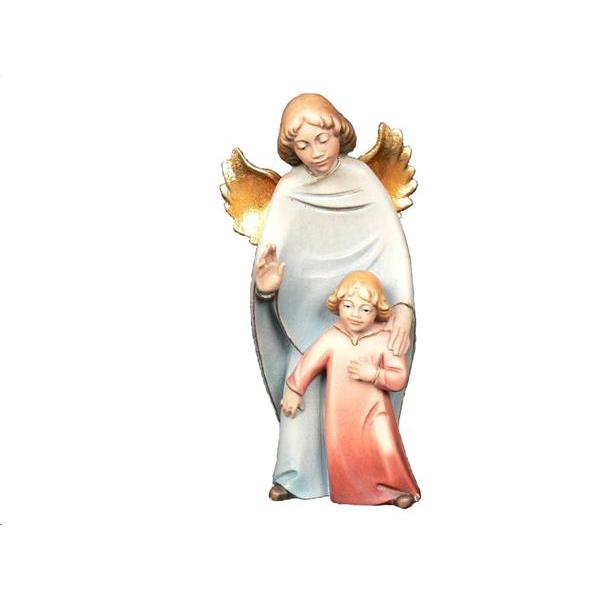 Engel Schutzengel - Holzschnitzereien Bernardi - mit Kind stehend Hermann