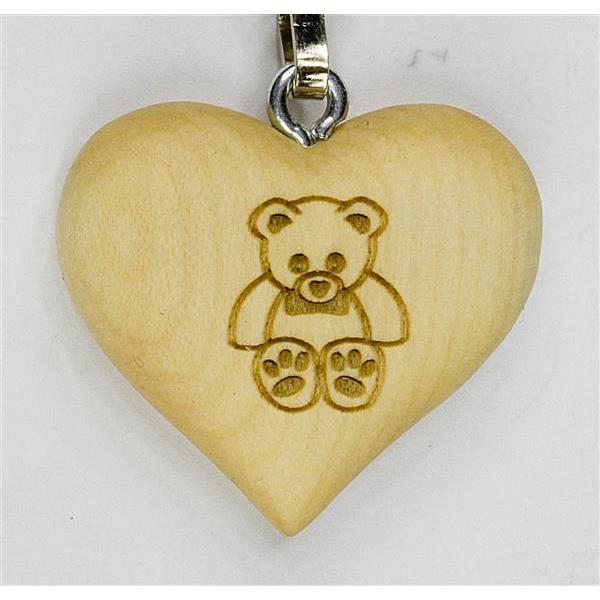Key holder teddy bear - natur with script