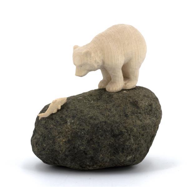 Bear standing on stone - natural