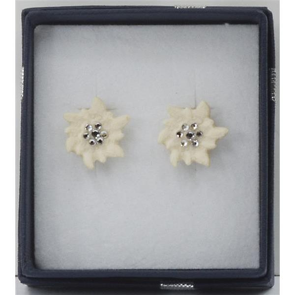 edelweiss earrings - natural with cristal