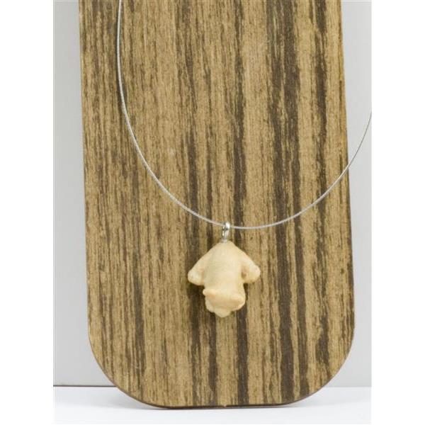 bear with metal necklace - natural