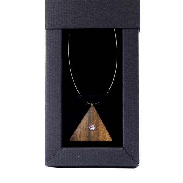triangle necklace - natural with cristal