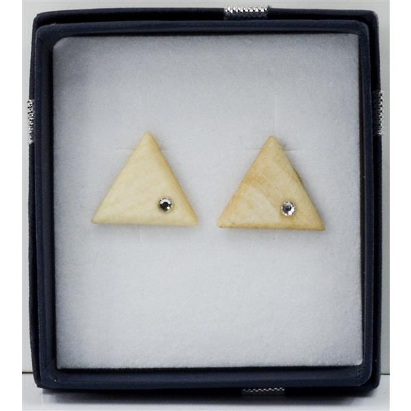 Triangle earrings - natural with cristal