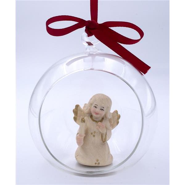 Angel with candle in glass ball  - gold board