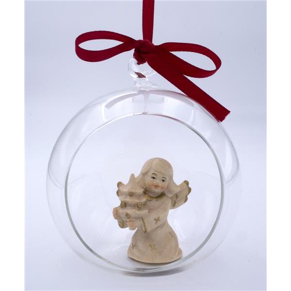 Angel with tree in glass ball  - gold board
