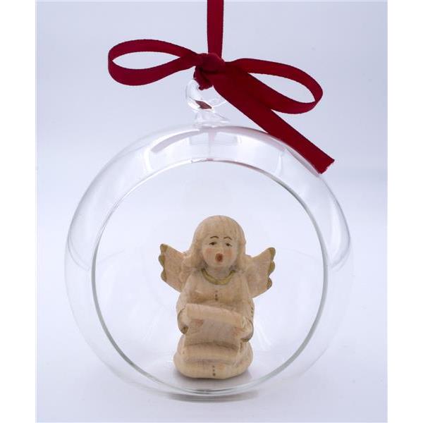 Angel singing in glass ball  - gold board