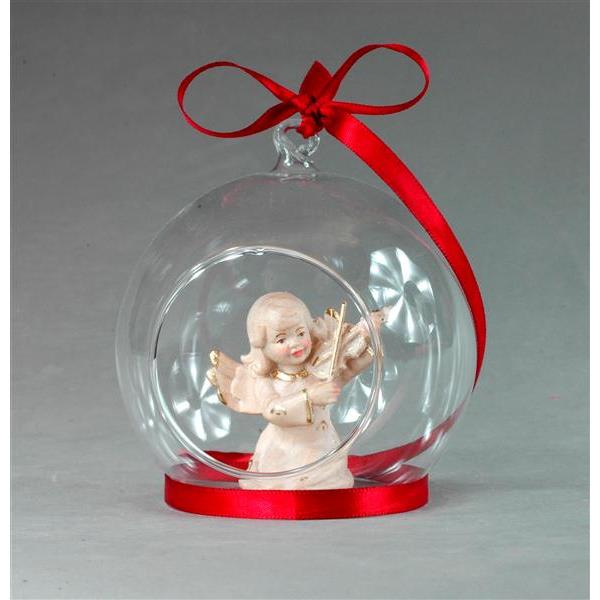 Angel with violin in glass ball  - gold board