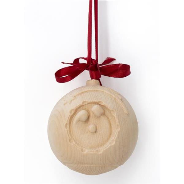 Pine wood ball holy family - natural