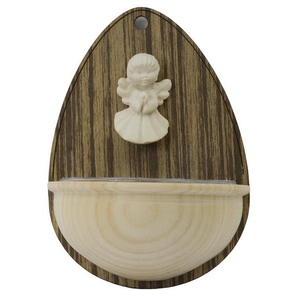 Holy water stoup with praying angel - natural
