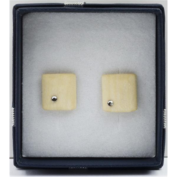 orecchini quadrato - naturale con cristalli